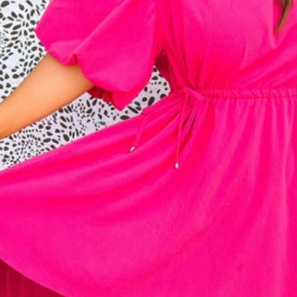 Entro pink cinched adjustable waist dress worn once! Double lined small - Picture 4 of 4